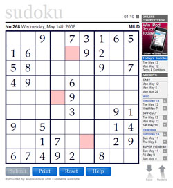 Times Online Interactive Sudoku